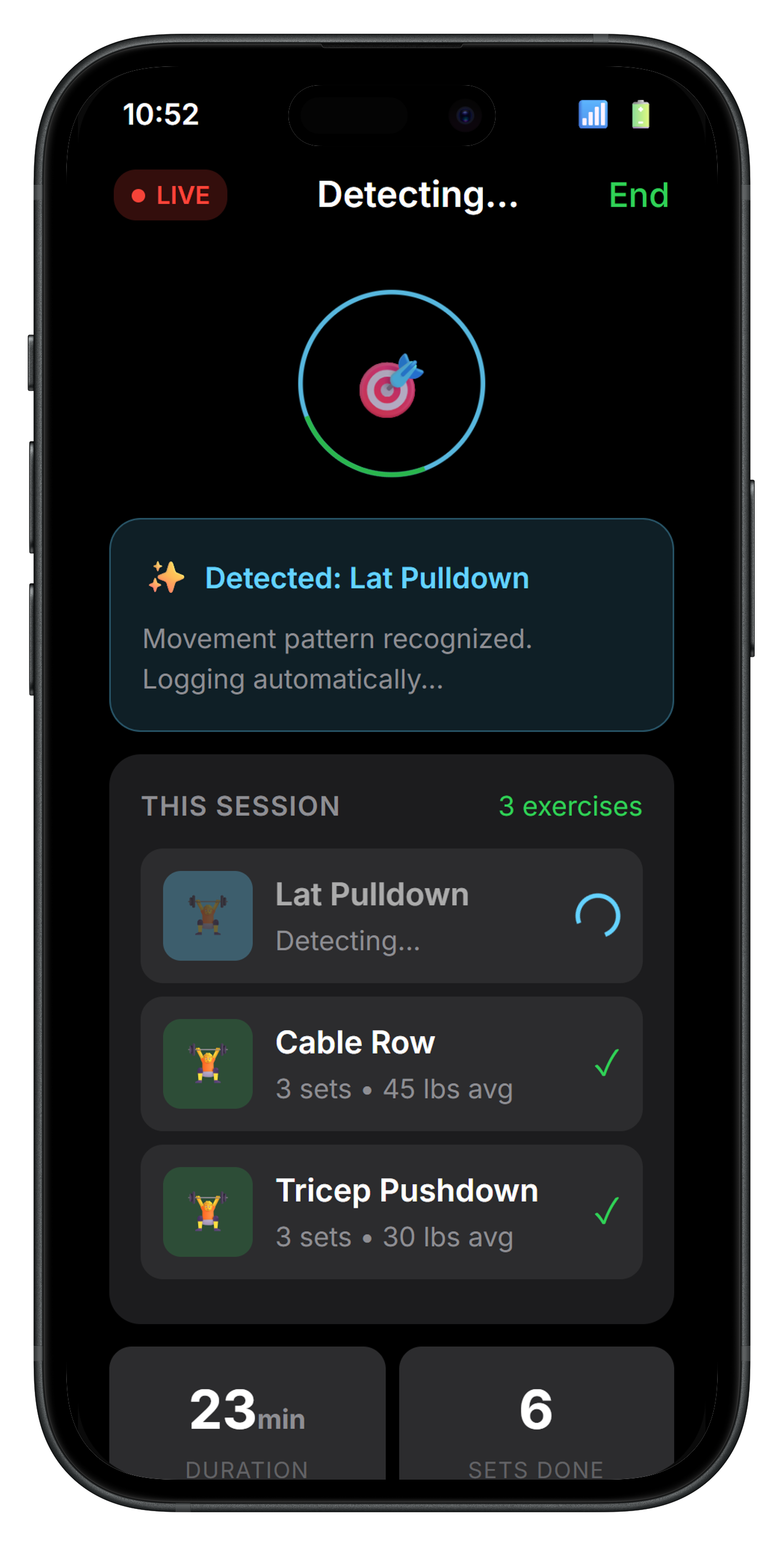 Auto-detect workouts in real time